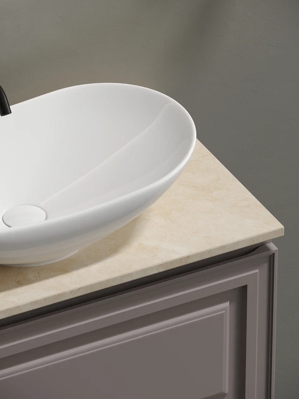 Тумба с раковиной Sancos Very 80 см, doha soft, столешница бежевая, раковина CN6015