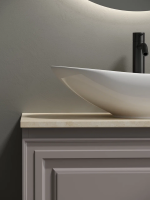 Тумба с раковиной Sancos Very 80 см, doha soft, столешница бежевая, раковина CN6015