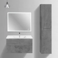 Мебель для ванной комнаты Vincea Mia Slim 90, 2 ящика, бетон