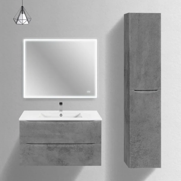 Мебель для ванной комнаты Vincea Mia Slim 90, 2 ящика, бетон