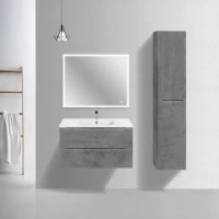 Мебель для ванной комнаты Vincea Mia Slim 90, 2 ящика, бетон