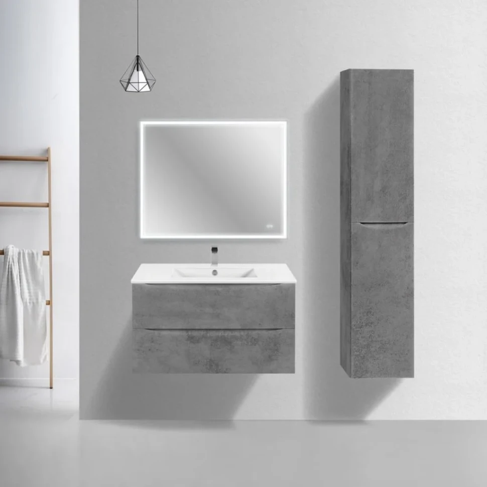 Мебель для ванной комнаты Vincea Mia Slim 90, 2 ящика, бетон