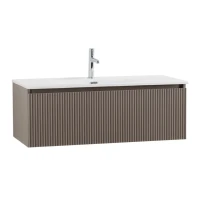 Тумба с раковиной BelBagno Uno 100 подвесная, 1 ящик, матовая бежевая