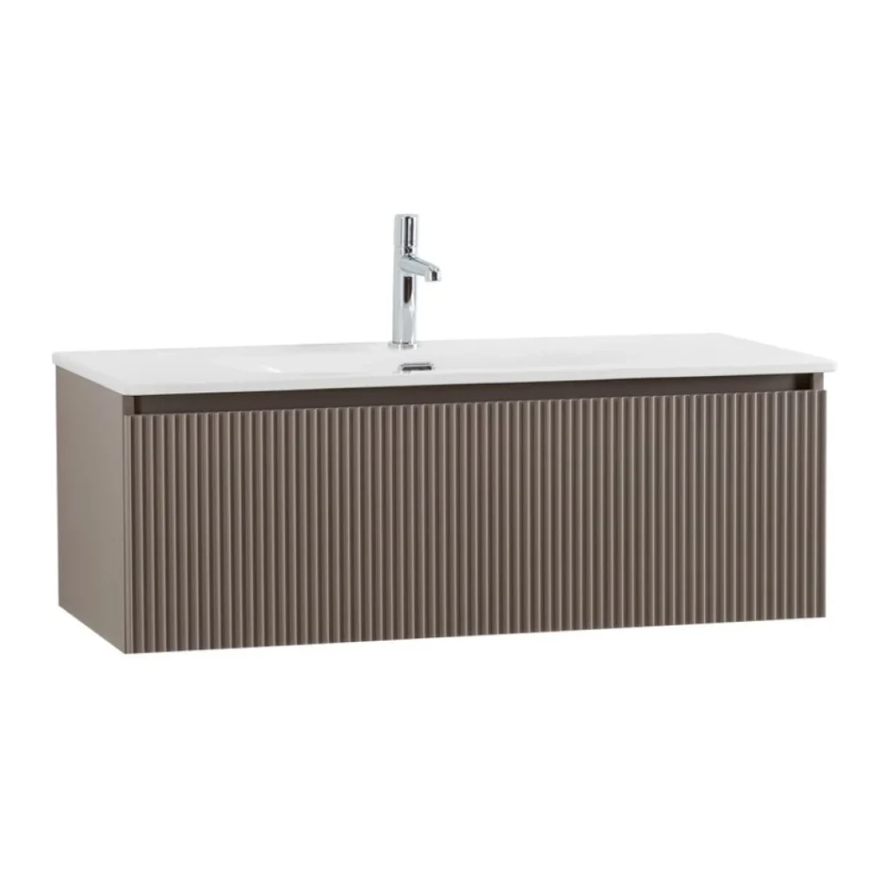 Тумба с раковиной BelBagno Uno 100 подвесная, 1 ящик, матовая бежевая