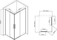 Душевой уголок Vincea Slim-U VSS-2SU8010CL 100x80 см, профиль хром, стекло прозрачное