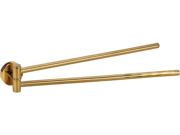 Полотенцедержатель Bemeta Brilo 161204190 двойной, поворотный, gold polished