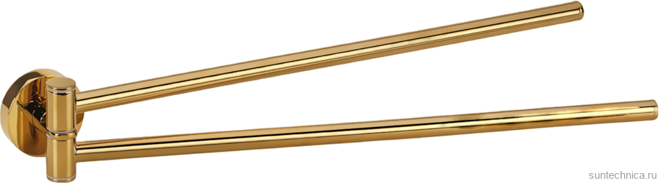 Полотенцедержатель Bemeta Brilo 161204190 двойной, поворотный, gold polished