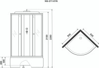 Душевая кабина Niagara NG-211-01N х220 90х90 с высоким поддоном, с сиденьем