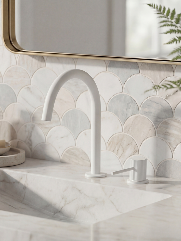 Смеситель для раковины AltroBagno Биланча 010906MW матовый белый