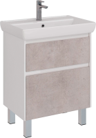 Тумба под раковину Lemark Combi 70 бетон, белая глянцевая