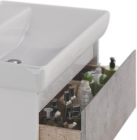 Тумба под раковину Lemark Combi 70 бетон, белая глянцевая