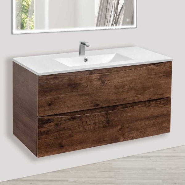 Тумба под раковину Vincea Mia 100, подвесная, темный дуб