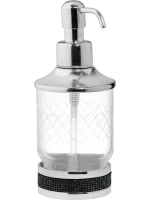 Дозатор Boheme Royal Cristal Black настольный, хром