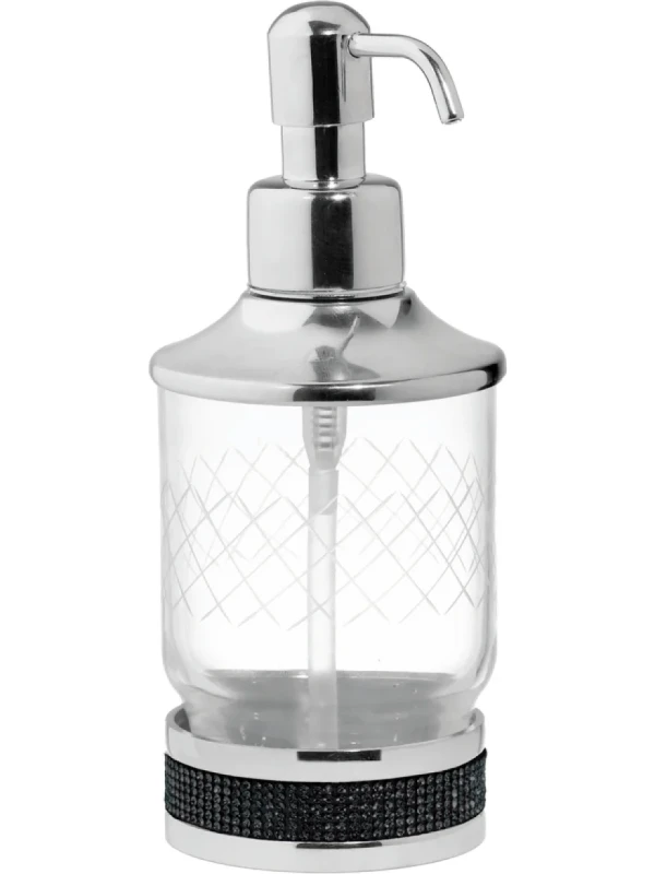 Дозатор Boheme Royal Cristal Black настольный, хром