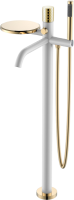 Напольный смеситель для ванны с душем Boheme Stick 129-WG white diamond gold