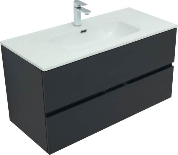 Тумба под раковину Aquanet Алвита new 100 антрацит, с ящиками