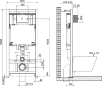 Комплект Унитаз подвесной BelBagno Loto BB070CHR/SC безободковый, с микролифтом, инсталляция BB002-80 с кнопкой BB018-GV-BIANCO