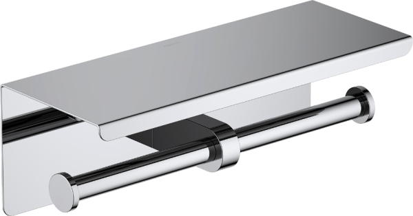 Держатель туалетной бумаги AQUATEK Оберон AQ4909CR двойной, с полкой для телефона, хром