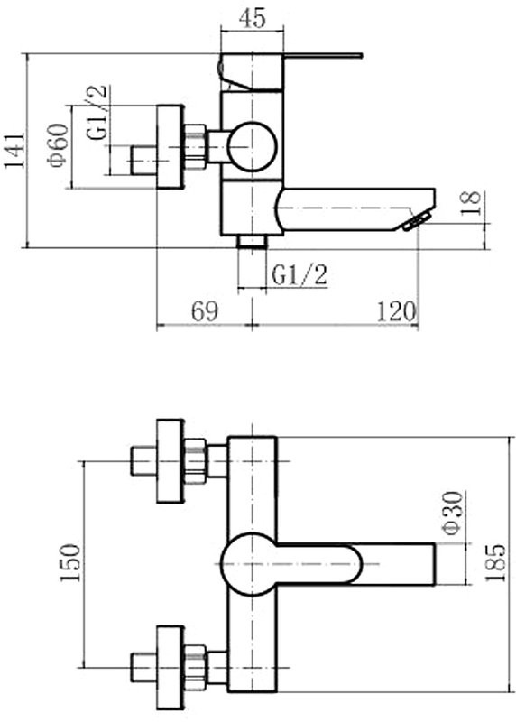 Смеситель для ванны с душем Fashun A53001-7 черный