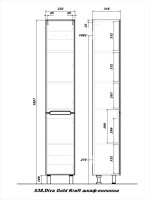 Шкаф-пенал для ванной SanStar Diva 30 Gold Kraft