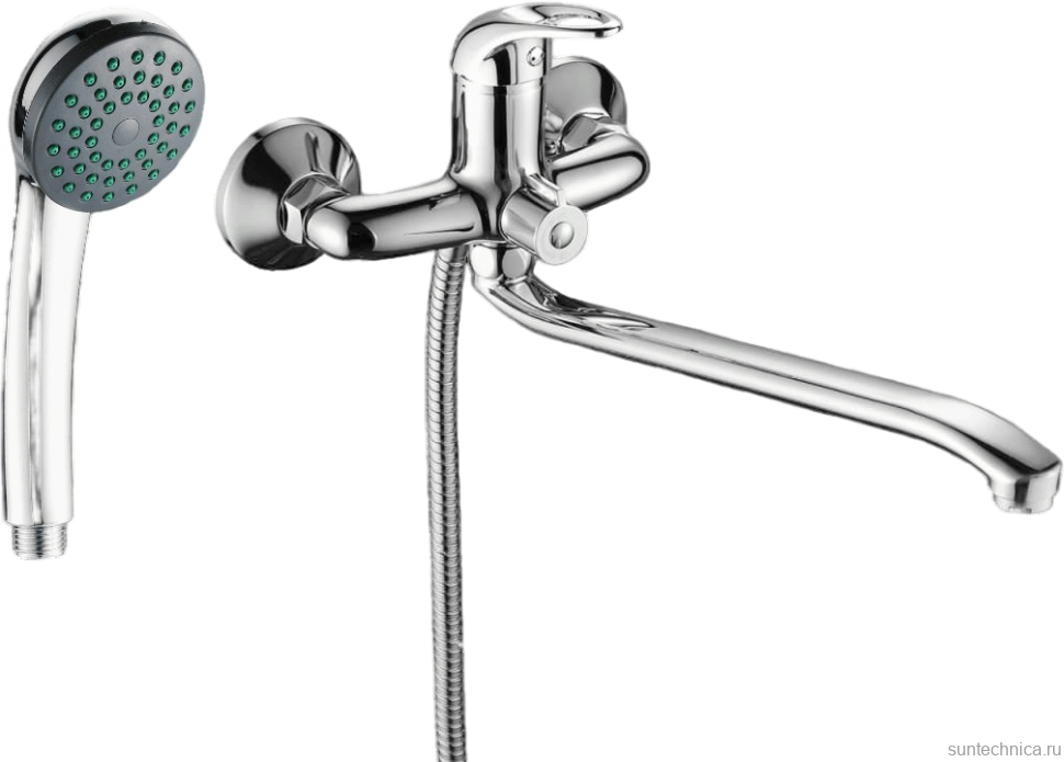 Смеситель с длинным изливом для ванны Fashun A2237 хром