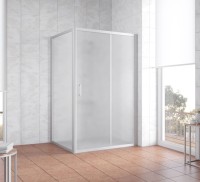 Душевой уголок Vegas Glass ZP+ZPV 110*100 07 10 профиль матовый хром, стекло сатин