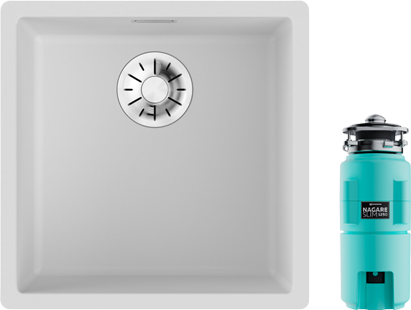 Комплект Мойка Omoikiri Yamakawa 45-Integra-WH белая + Измельчитель Nagare slim 1250-AZ azur blue