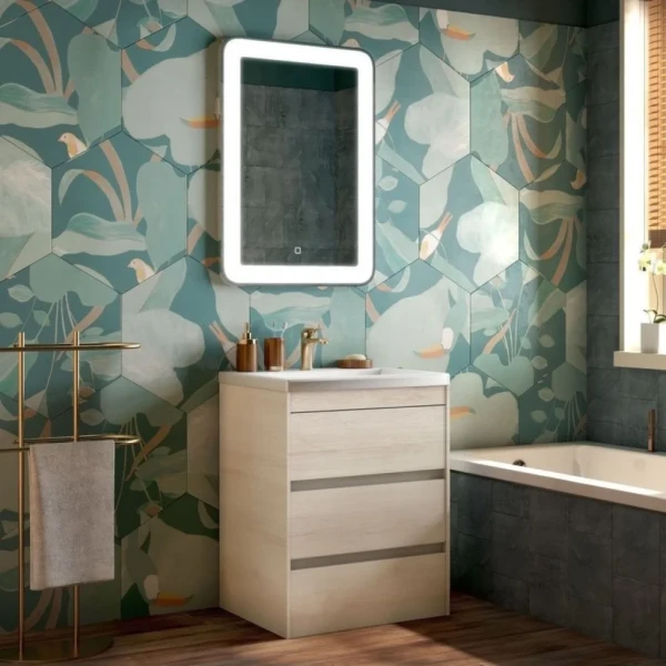 Мебель для ванной комнаты Art&Max Family 60, напольная, Pino Bianco