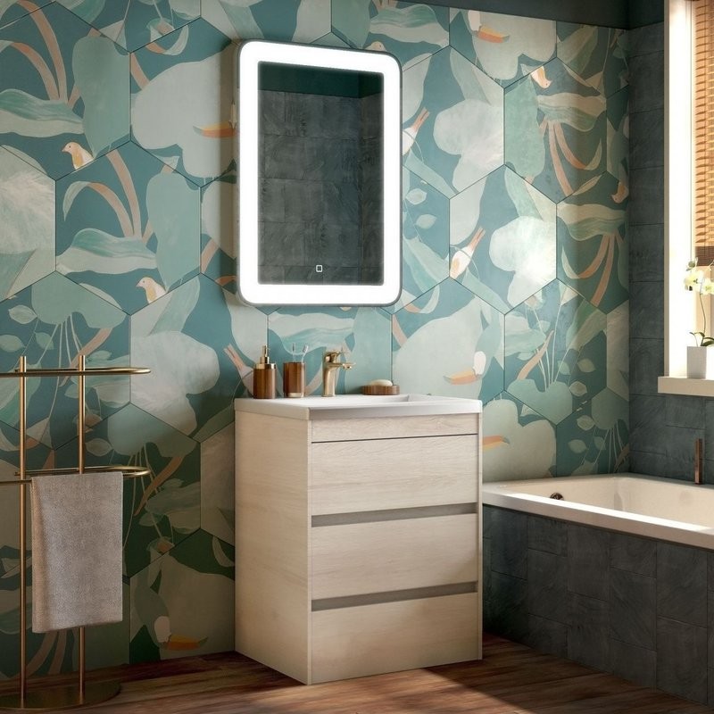 Мебель для ванной комнаты Art&Max Family 60, напольная, Pino Bianco