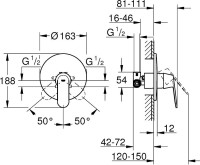 Душевой комплект Grohe Eurosmart Cosmopolitan 32880000 + 27853001 + 27057000