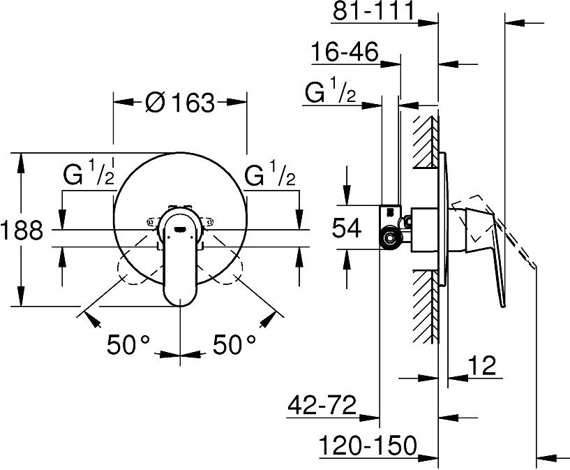 Душевой комплект Grohe Eurosmart Cosmopolitan 32880000 + 27853001 + 27057000