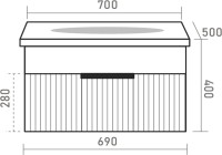 Мебель для ванной комнаты Brevita Enfida 70 подвесная, белая