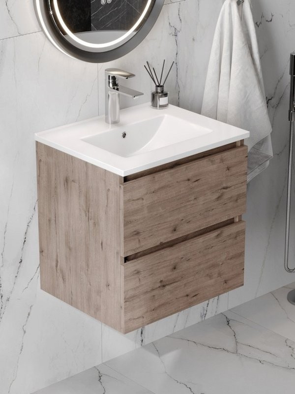 Тумба с раковиной Teymi Laina 50 темный дуб