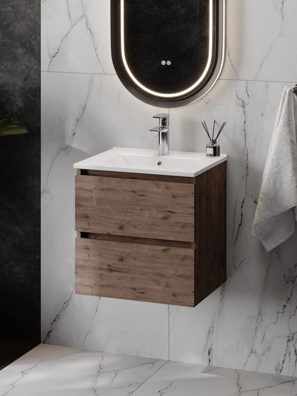 Тумба с раковиной Teymi Laina 50 темный дуб