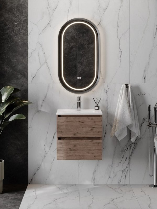 Тумба с раковиной Teymi Laina 50 темный дуб