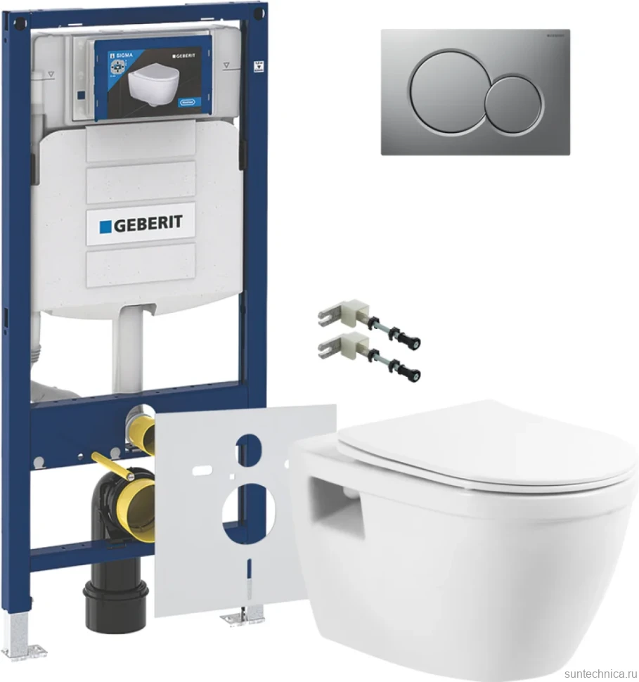 Комплект Унитаз подвесной BelBagno Loto BB070CHR/SC безободковый + Крепления Geberit Duofix 111.815.00.1 к стене + Звукоизоляция + Инсталляция UP 320 111.300.00.5 + Кнопка Sigma 01 115.770.JQ.5 лакированная, матовый хром