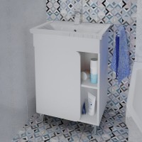 Тумба с раковиной 1MarKa Nuvo 70Н напольная, белый глянец