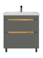 Тумба под раковину без столешницы SanStar Diva 80 напольная дуб вотан, графит софт