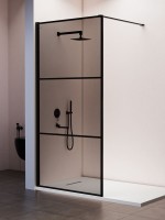 Душевая перегородка RGW Walk In WA-09B профиль черный, стекло серое
