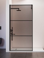 Душевая перегородка RGW Walk In WA-09B профиль черный, стекло серое