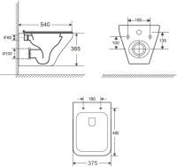 Комплект Унитаз подвесной BOND Cube F11-10 безободковый, с микролифтом + Инсталляция TECE Base 9400413 4 в 1 с кнопкой смыва