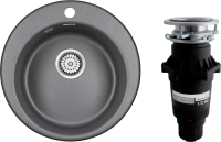 Комплект Мойка Paulmark Gelegen 50 PM404800-DG графит + Измельчитель Bone Crusher BC 810-SL Slim Line
