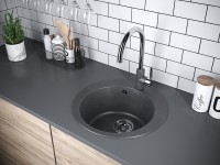 Комплект Мойка Paulmark Gelegen 50 PM404800-DG графит + Измельчитель Bone Crusher BC 810-SL Slim Line