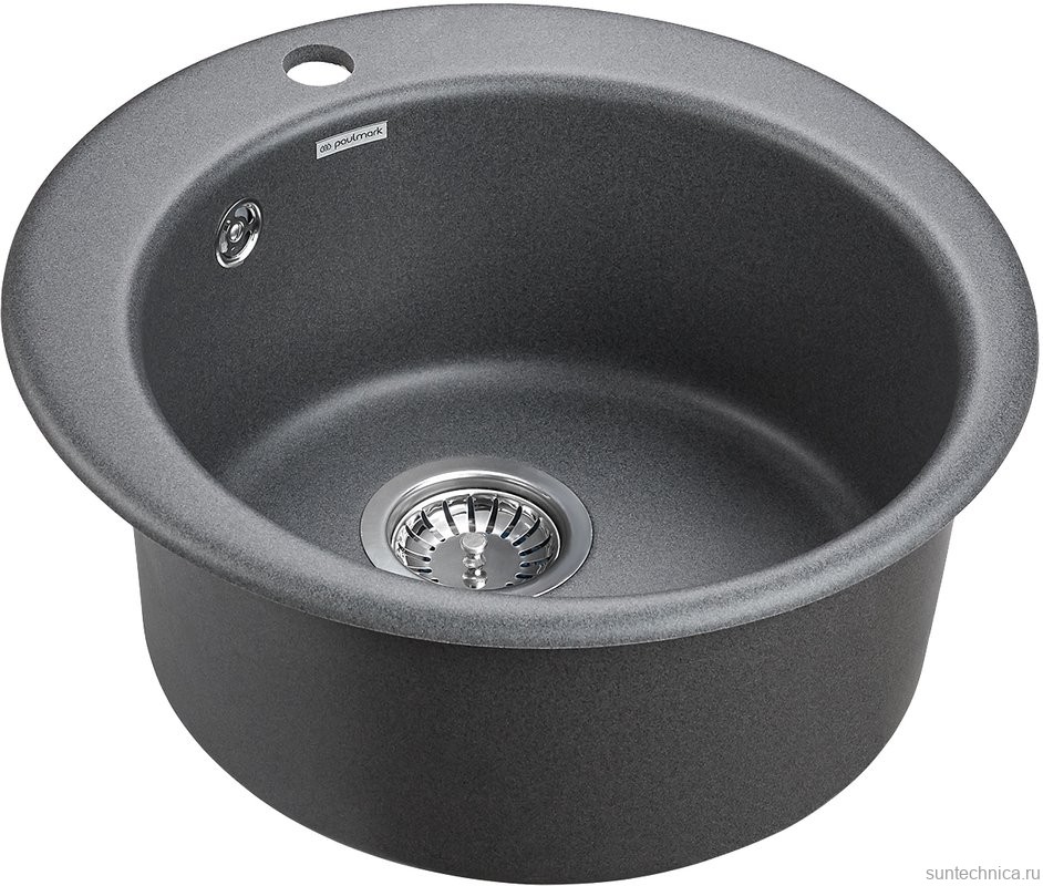 Комплект Мойка Paulmark Gelegen 50 PM404800-DG графит + Измельчитель Bone Crusher BC 810-SL Slim Line