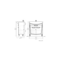 Тумба под раковину без столешницы Alavann Monaco 80 напольная, белая