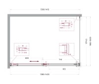 Душевой уголок BelBagno Soft Close-1 AH-1-140/100-C-Cr профиль хром