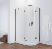 Душевой уголок Vegas Glass AFS-F 110*100 05 01 L профиль бронза, стекло прозрачное