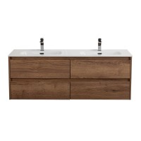 Тумба с раковиной BelBagno Kraft 120 для двоих, 4 ящика, rovere tabacco