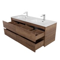 Тумба с раковиной BelBagno Kraft 120 для двоих, 4 ящика, rovere tabacco