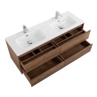 Тумба с раковиной BelBagno Kraft 120 для двоих, 4 ящика, rovere tabacco